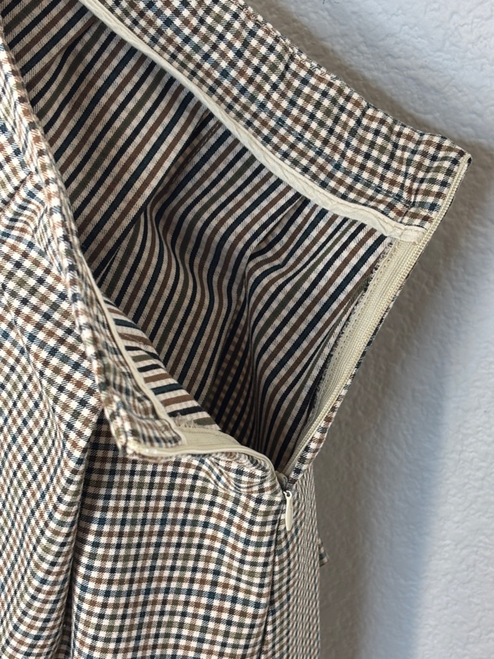 Zara Pleated Skirt Plaid Side-Zip Size 13-14 - Picture 6 of 9